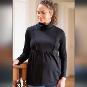 Seraphine Maternity and Nursing Friendly Black Turtleneck